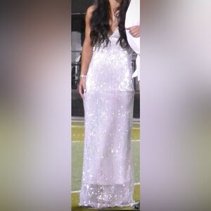 White sparkly formal dress